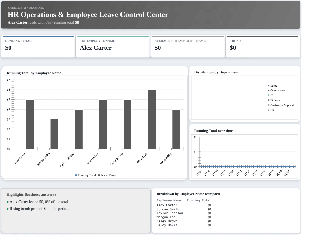 Preview of the HR Operations & Employee Leave Control Center template